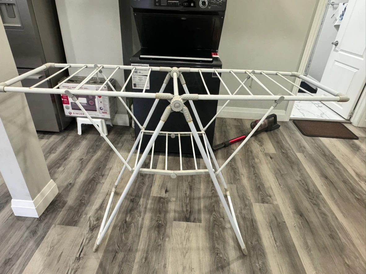 White Folding Clothes Drying Rack - photo 2
