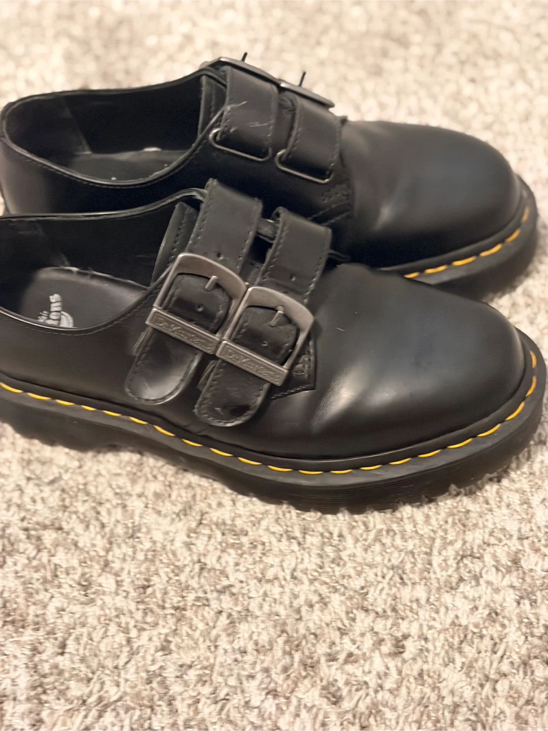 Dr. Martens Black Leather Double Buckle Shoes - photo 3