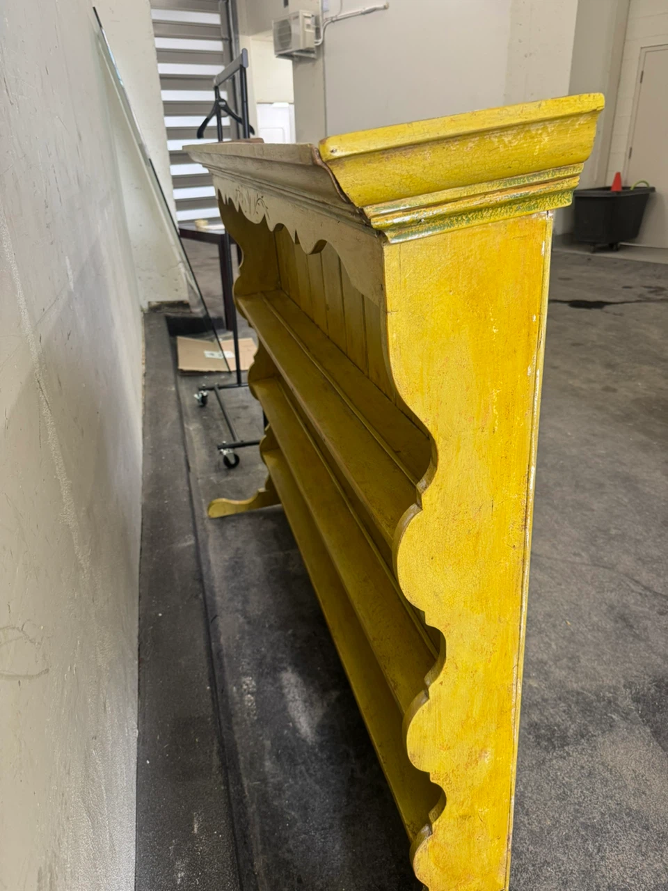 80 years old - Yellow wooden shelf unit - photo 2