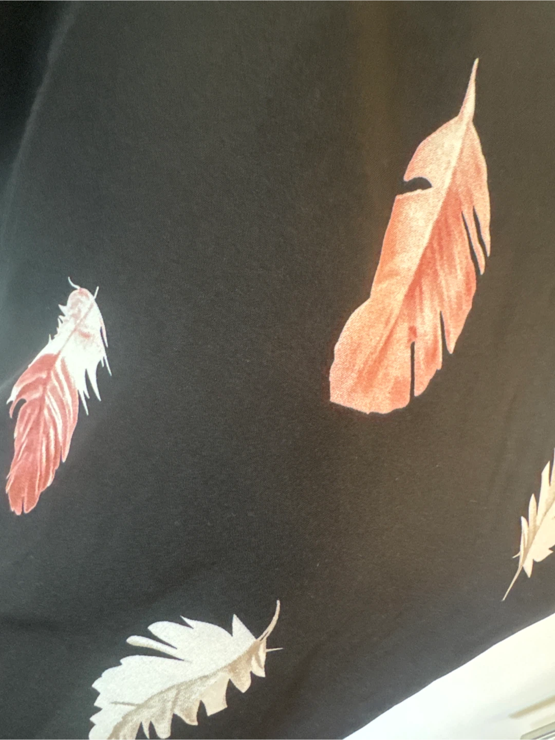 Black Feather Print Dress with Tie Waist - photo 5
