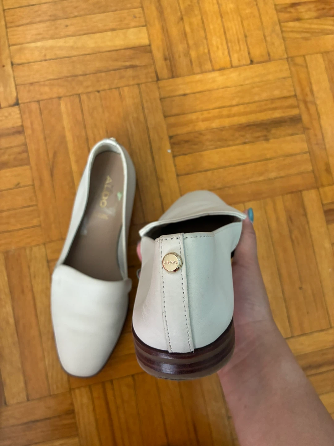 ALDO White Leather Loafers Size 6.5 - photo 2