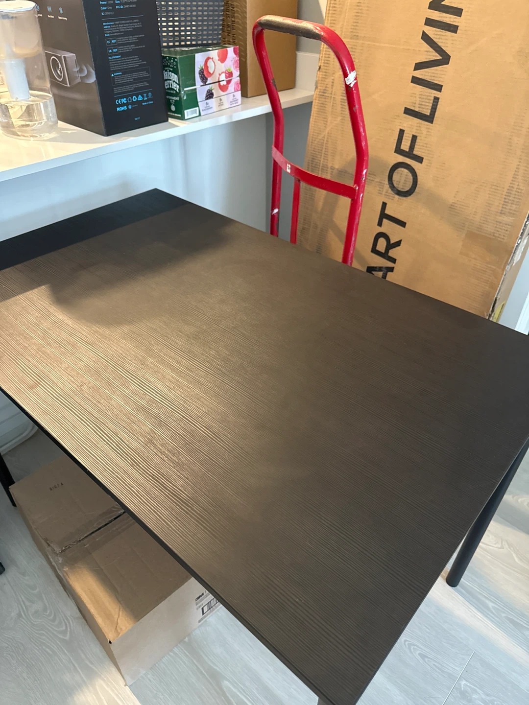 Dark Wood Grain Dining Table
