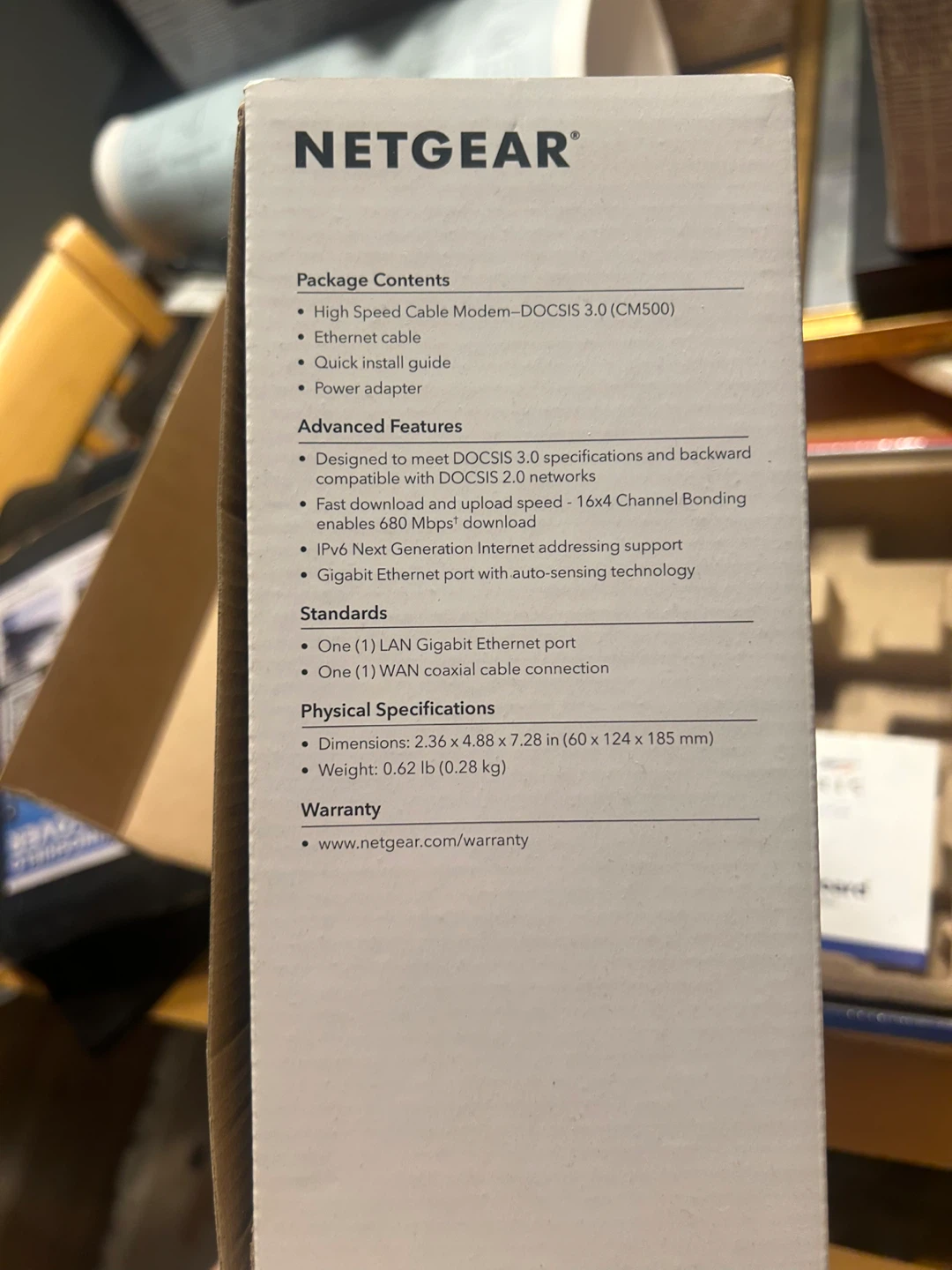 NETGEAR CM500 Cable Modem DOCSIS 3.0 - photo 3