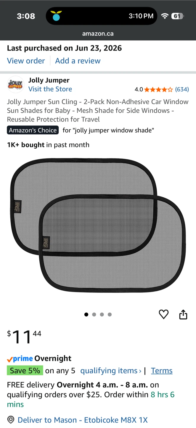 Never used! Jolly Jumper Sun Cling Super Shield Car Sun Shade - photo 2