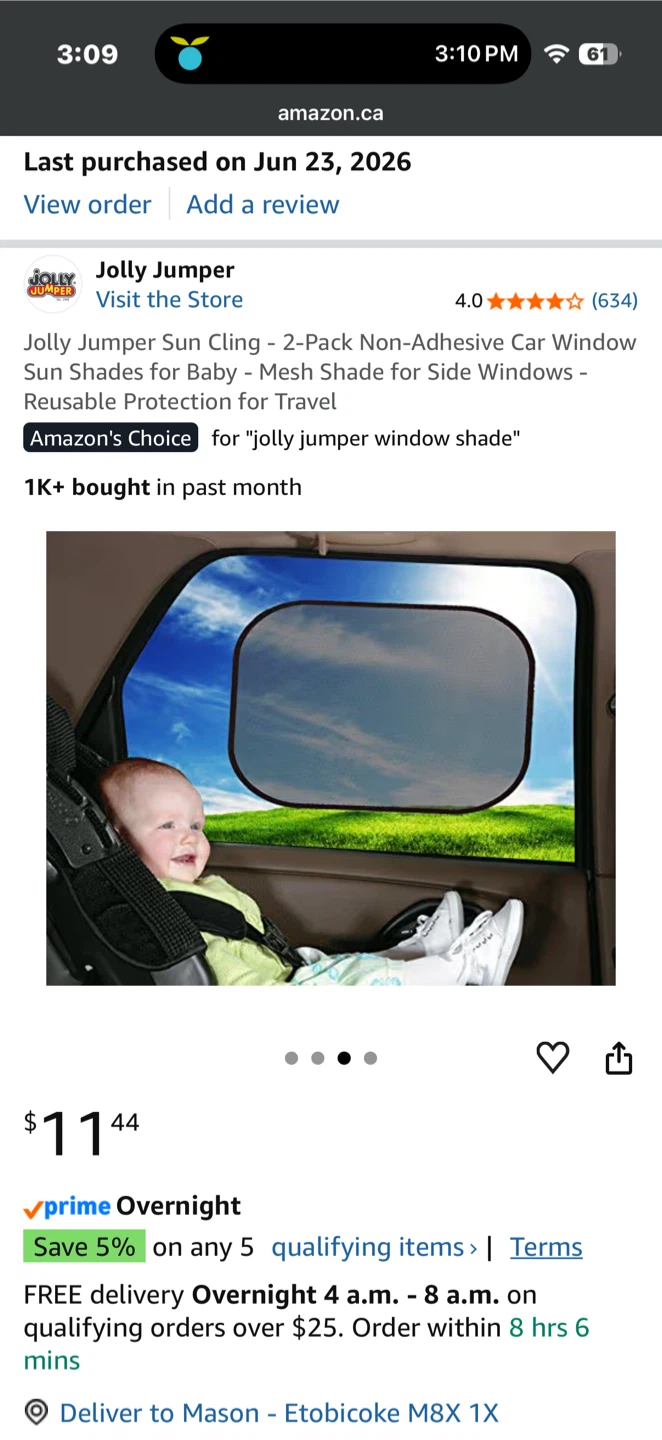 Never used! Jolly Jumper Sun Cling Super Shield Car Sun Shade - photo 3