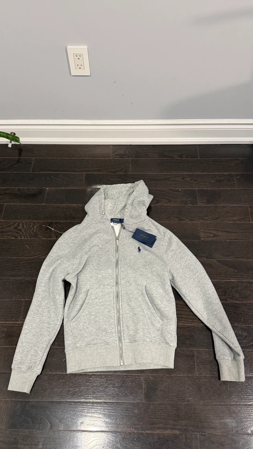 Polo Ralph Lauren Grey Zip-Up Hoodie - Size S