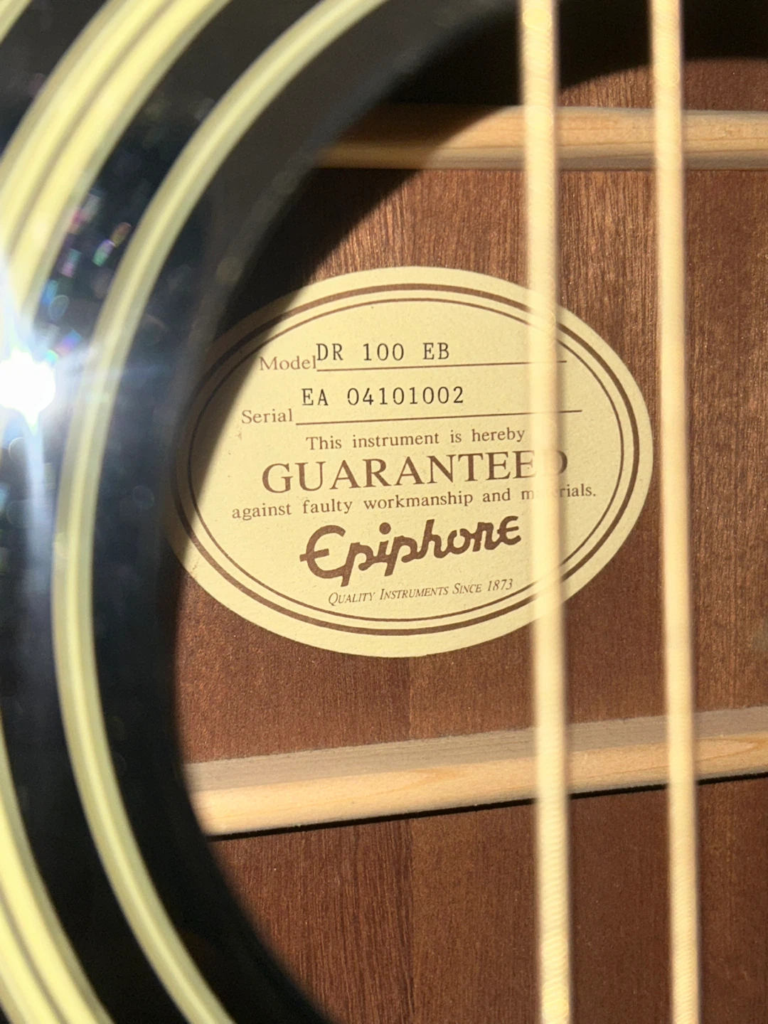 Epiphone DR-100 EB Acoustic Guitar - photo 2