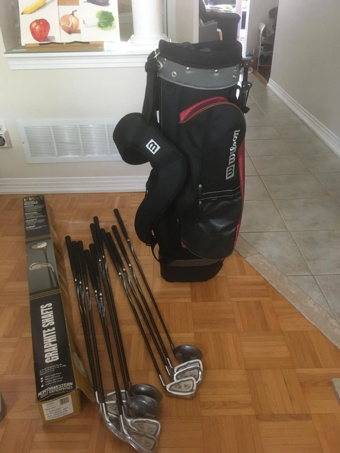 11-pc golf set with bag: Northwestern NW-1 female graphite