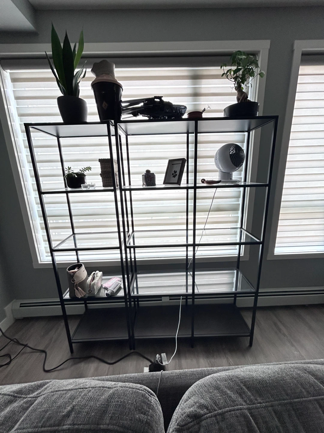 IKEA Vittsjö Metal/Glass Shelving Unit - Black