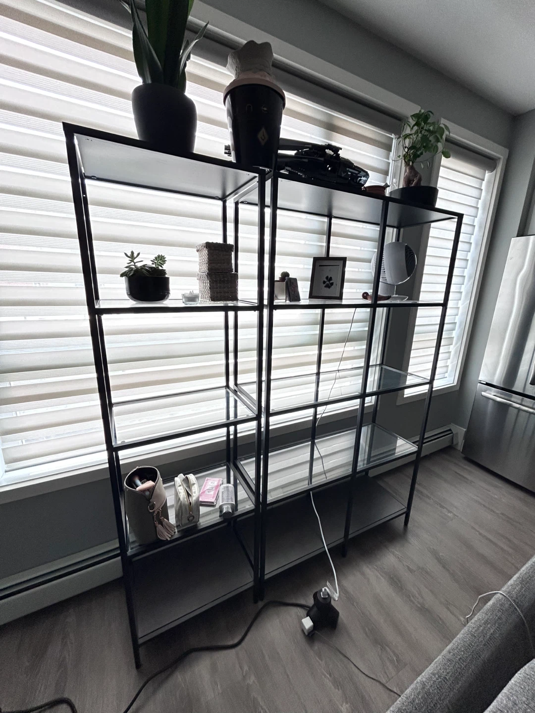 IKEA Vittsjö Metal/Glass Shelving Unit - Black - photo 2