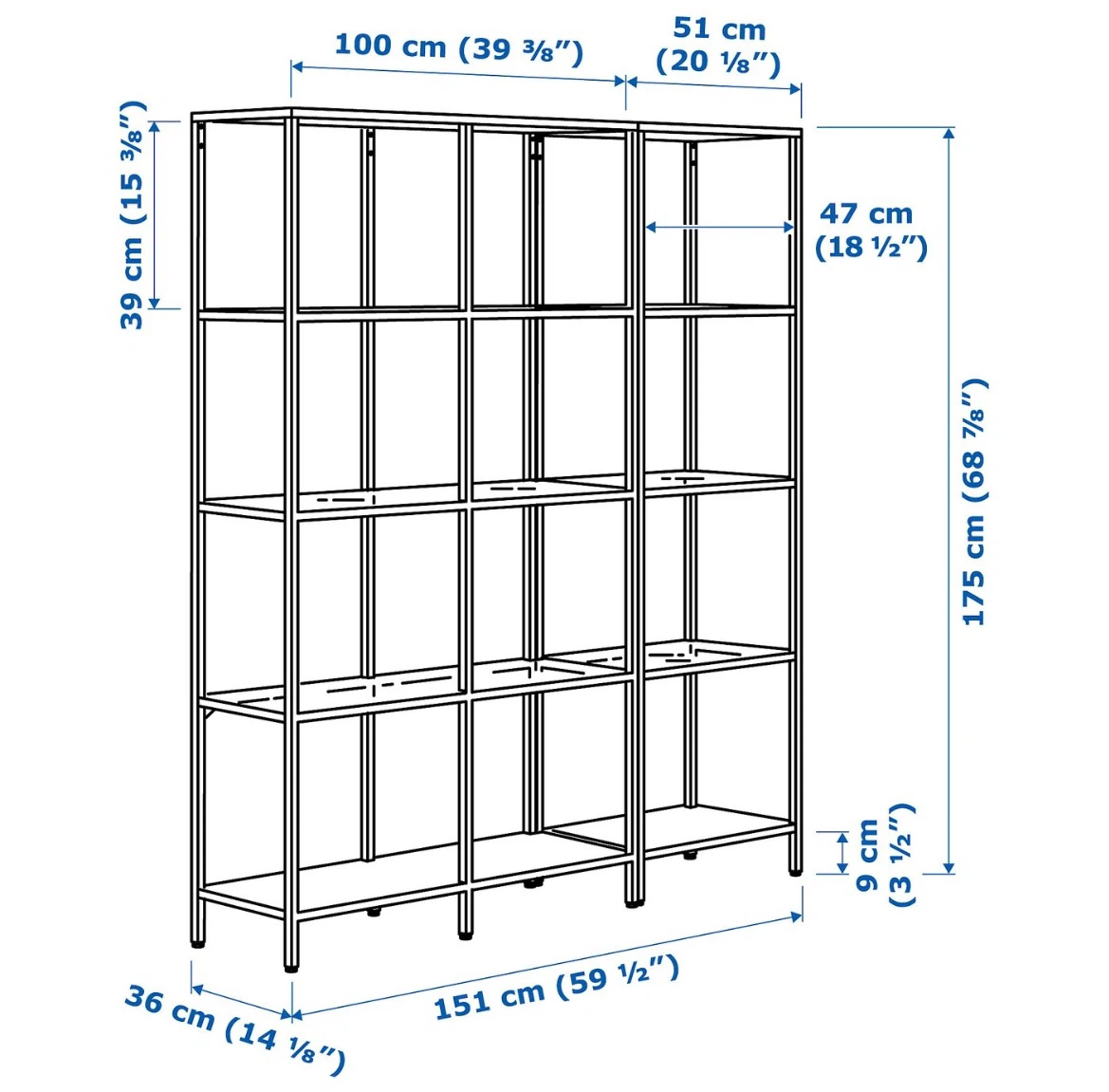 IKEA Vittsjö Metal/Glass Shelving Unit - Black - photo 5
