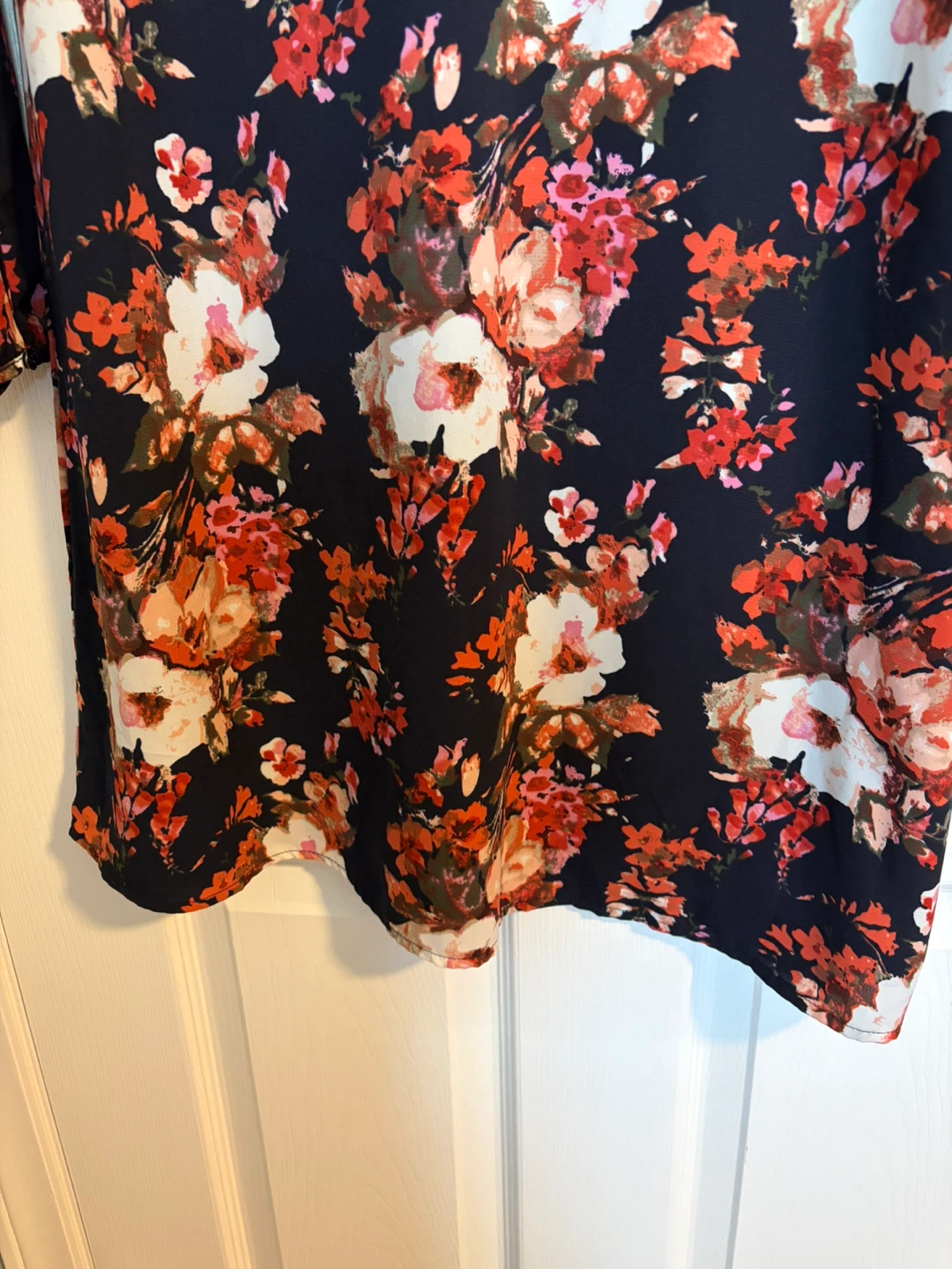 Navy floral print long sleeve dress - photo 3