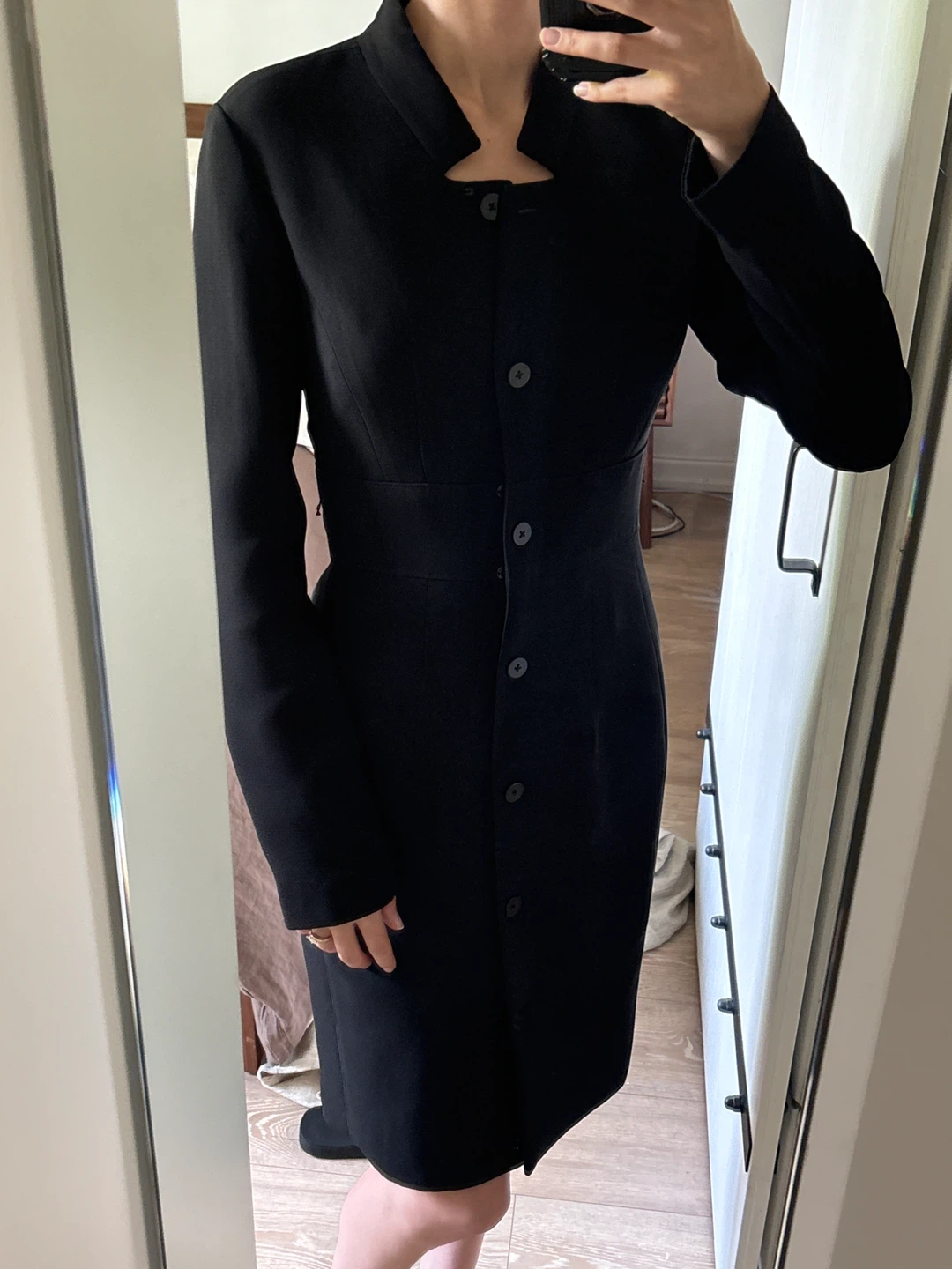 Calvin Klein Black Button-Front Dress