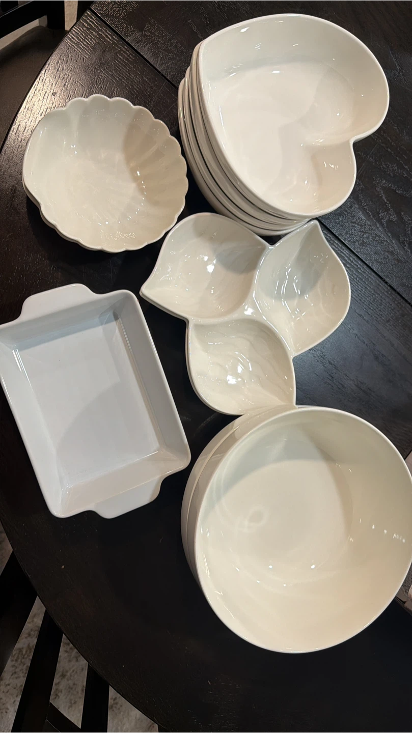 White Ceramic Serving Dishes Set