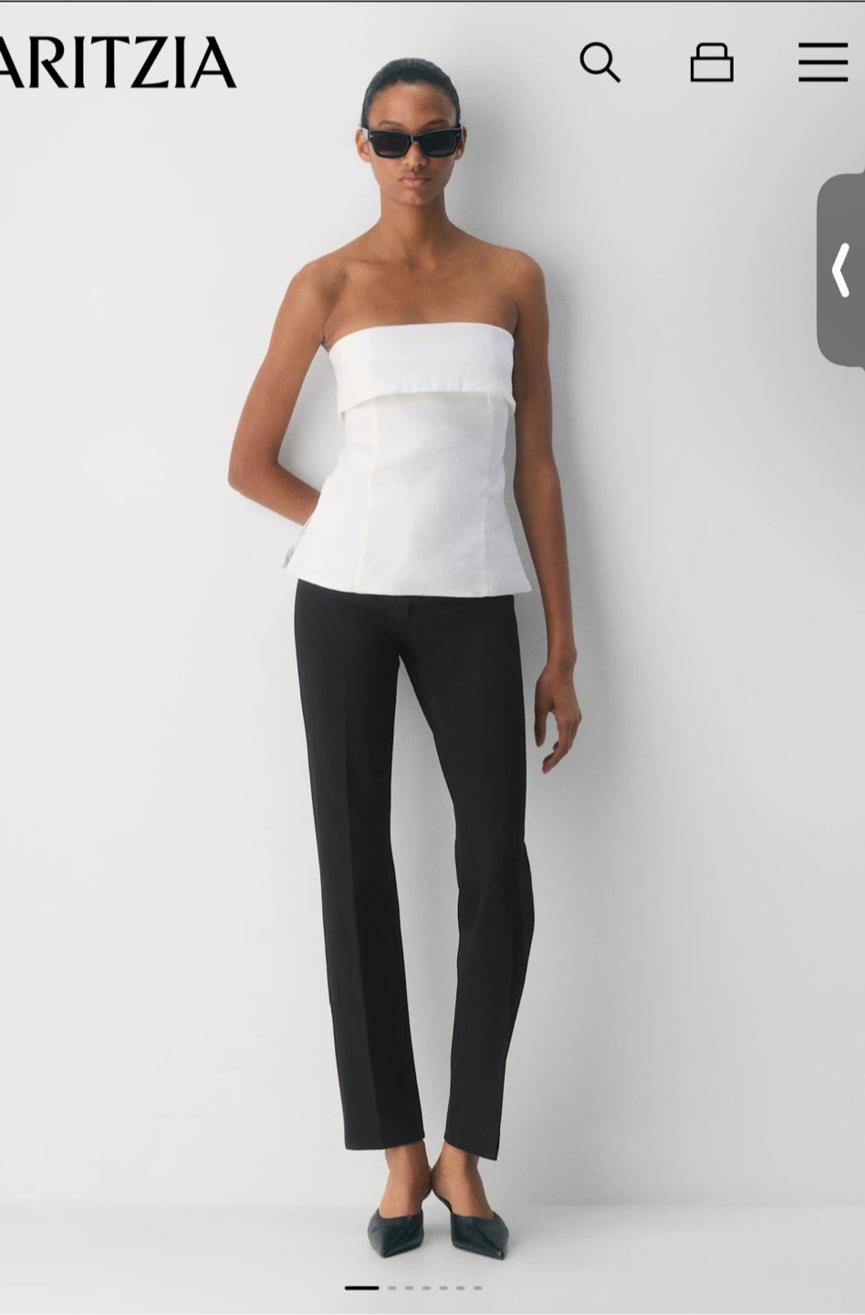 Babaton White Strapless Top - Size 2