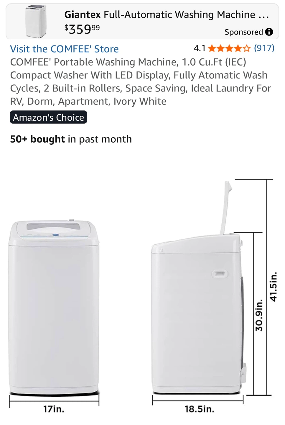 Brand New (Unopened) COMFEE Portable Washing Machine