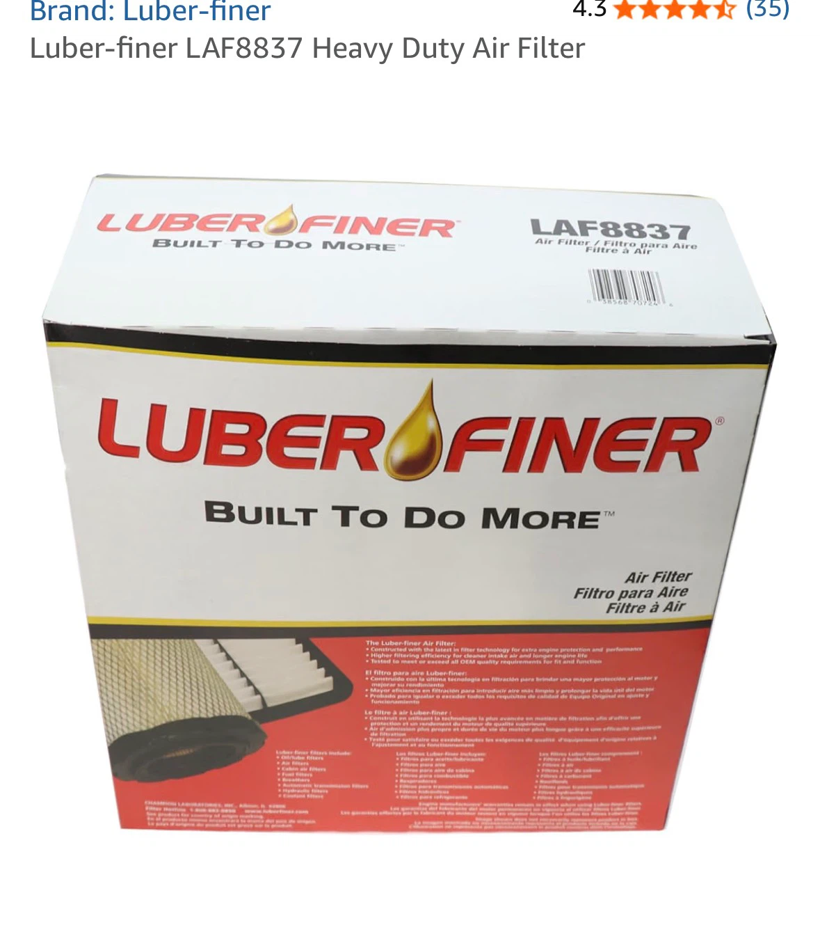 RAM 6.7L luber finer air filter - photo 2
