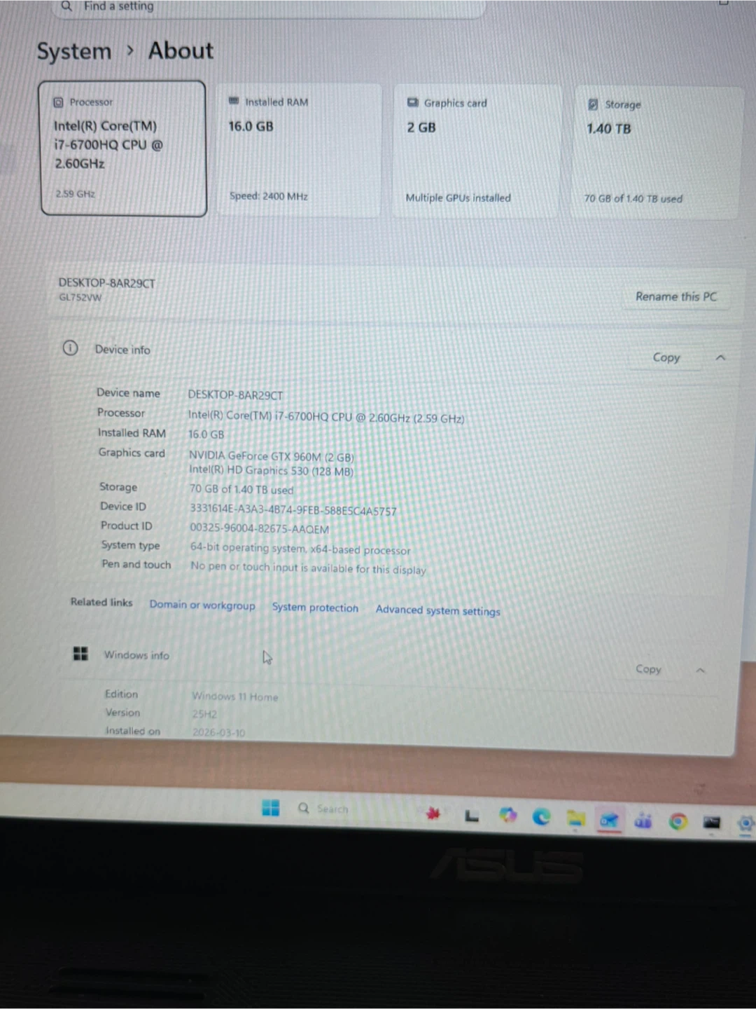 ASUS ROG GL752VW Gaming Laptop - photo 4