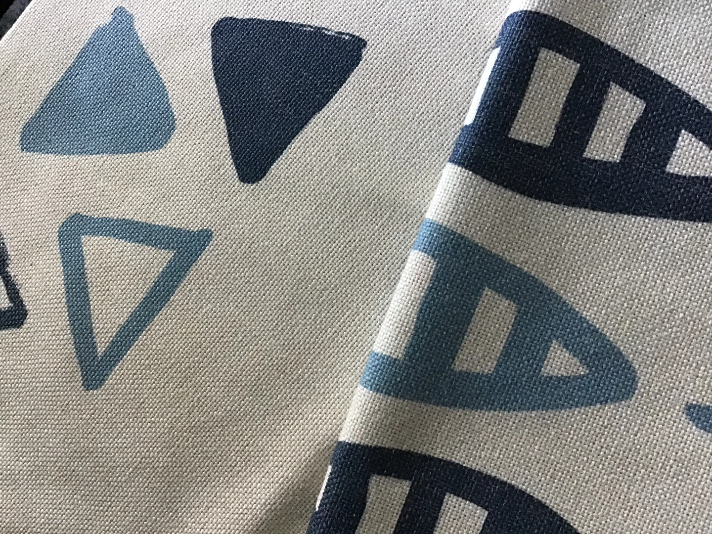 Decorative Cushion Cover - Blue Triangles & Fish Print - photo 3