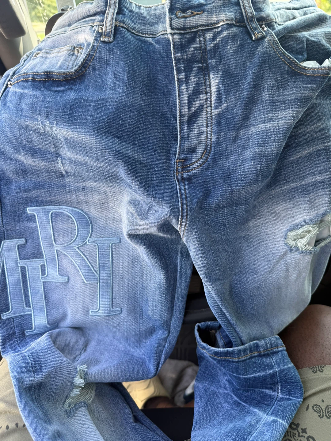 AMIRI Distressed Blue Denim Jeans Size 36