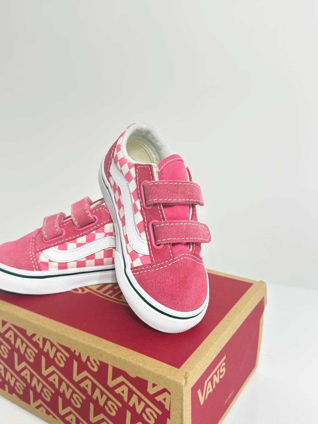 Pink Checkerboard Vans Kids Shoes - photo 2