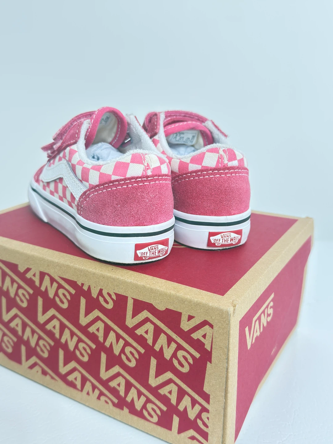 Pink Checkerboard Vans Kids Shoes - photo 3