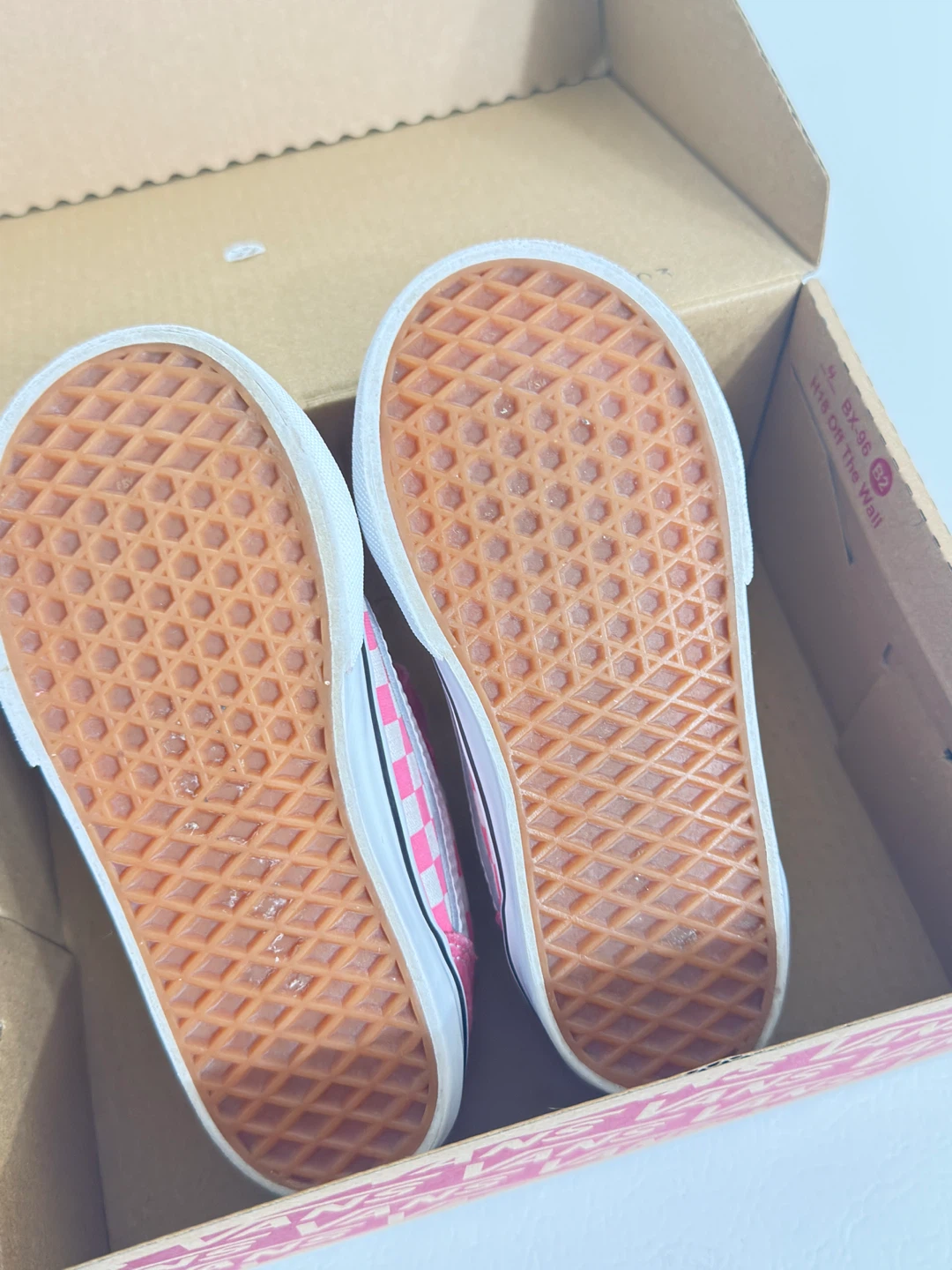 Pink Checkerboard Vans Kids Shoes - photo 5