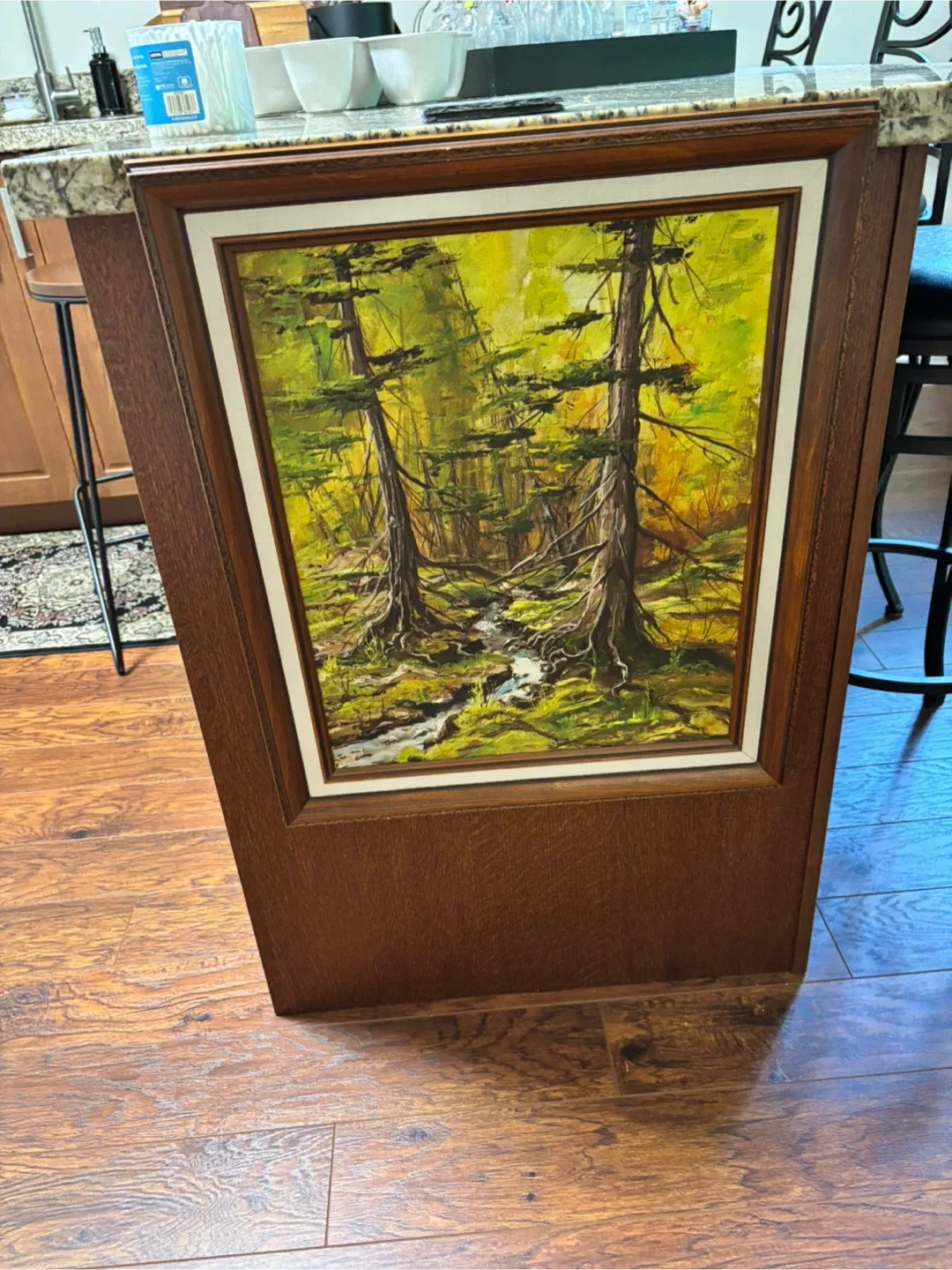 Framed Forest Landscape Painting
