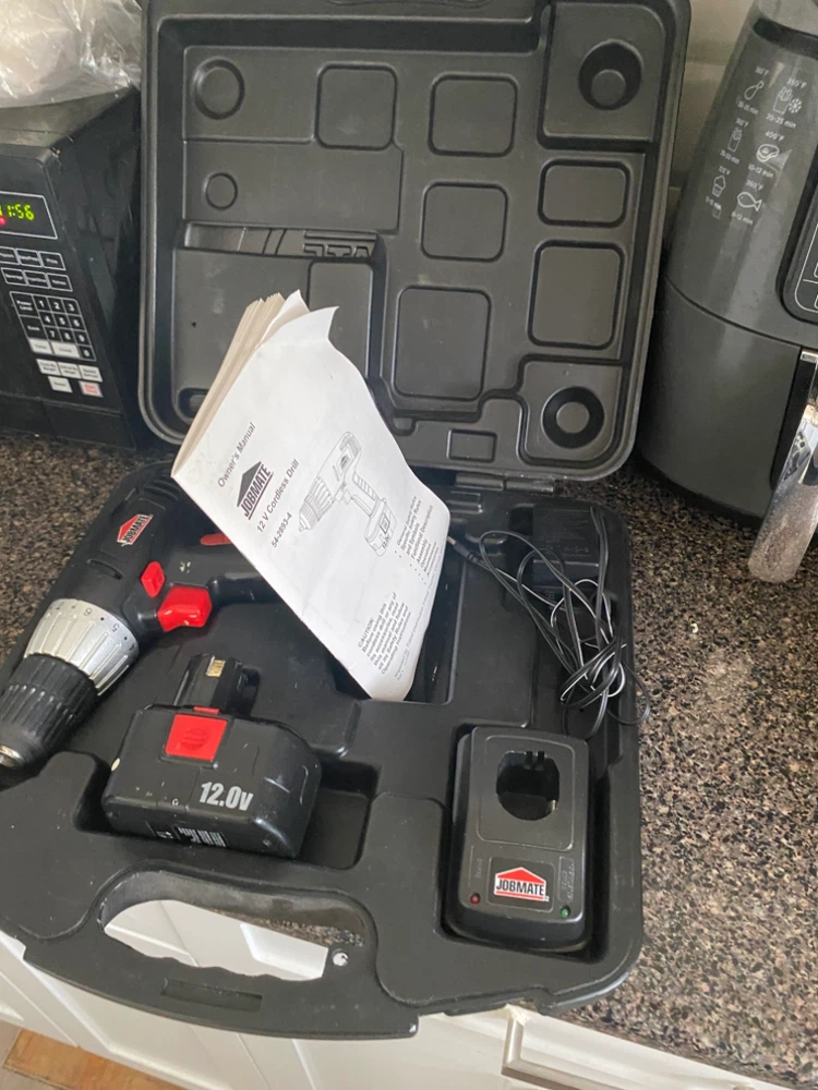 Jobmate 12V Cordless Drill with Case and Charger - photo 3
