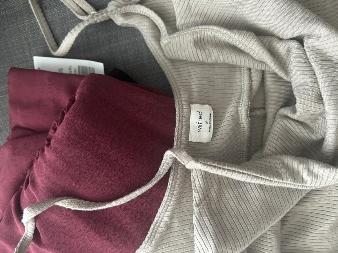 Aritzia Wilfred Grey Ribbed Maxi Dress - photo 3