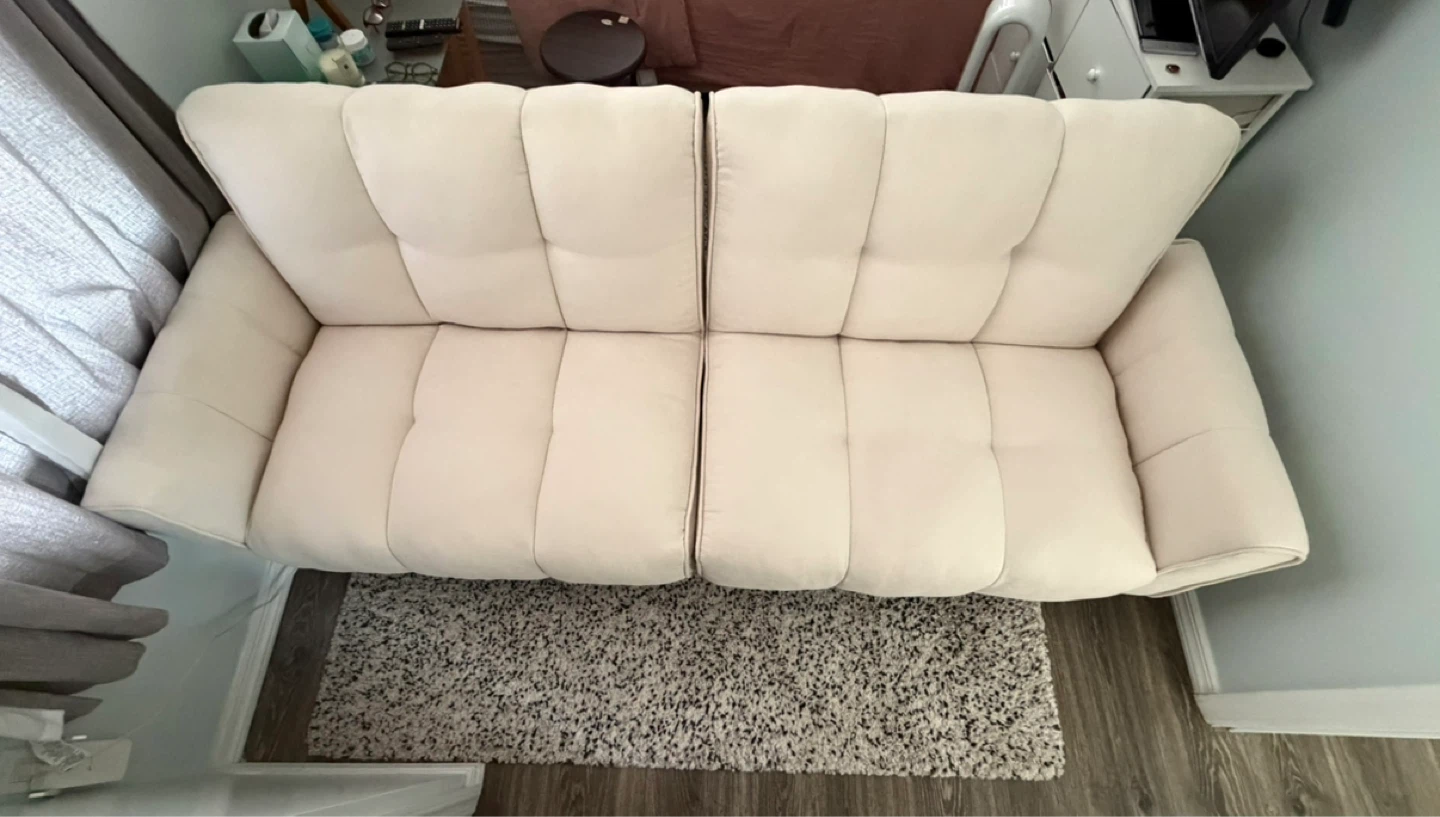 Cream Tufted Sofa Bed - photo 2