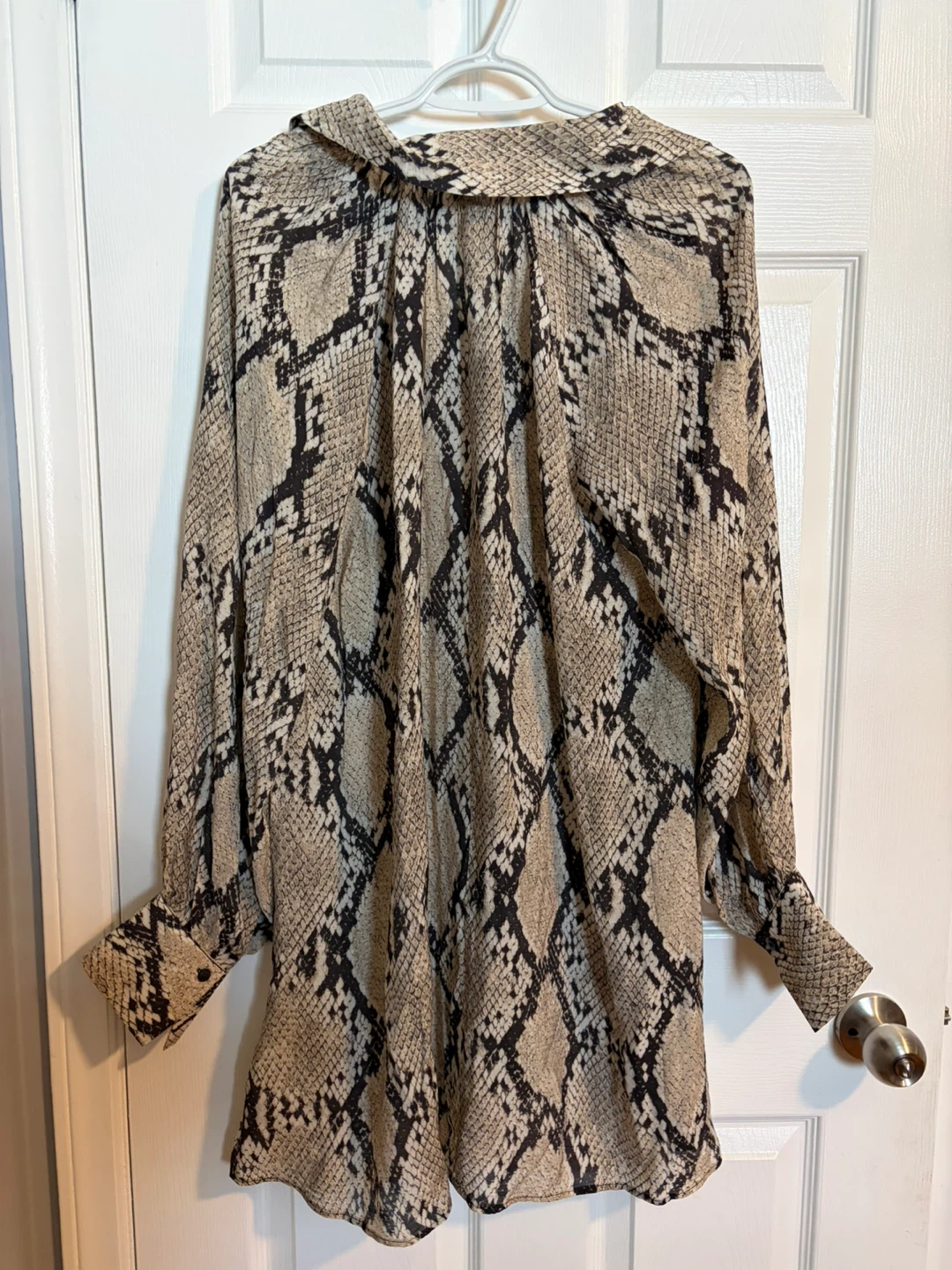H&M Snake Print Button-Up Blouse