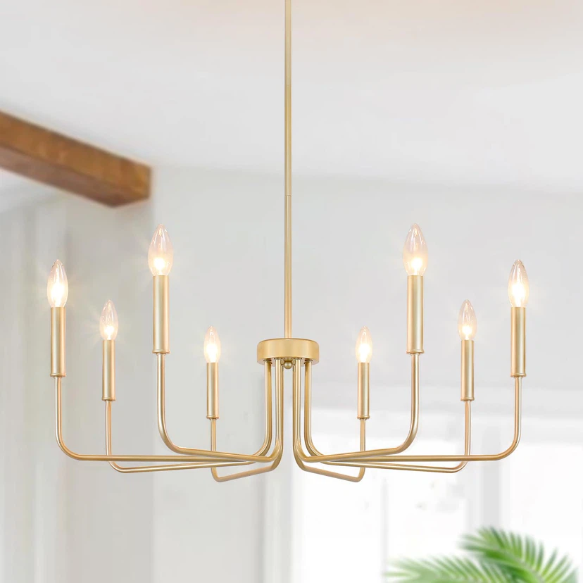 Gold Chandelier, 8-Light Farmhouse Chandeliers - photo 2