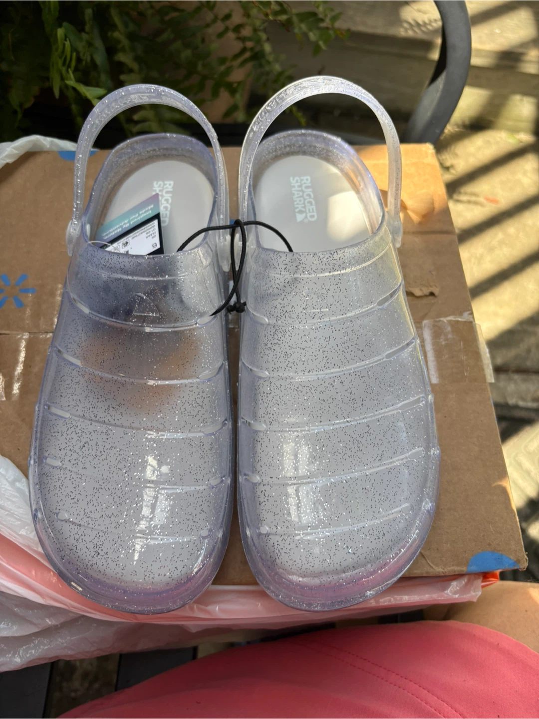 Rugged Shark Glitter Clogs - Size 7 Toddler