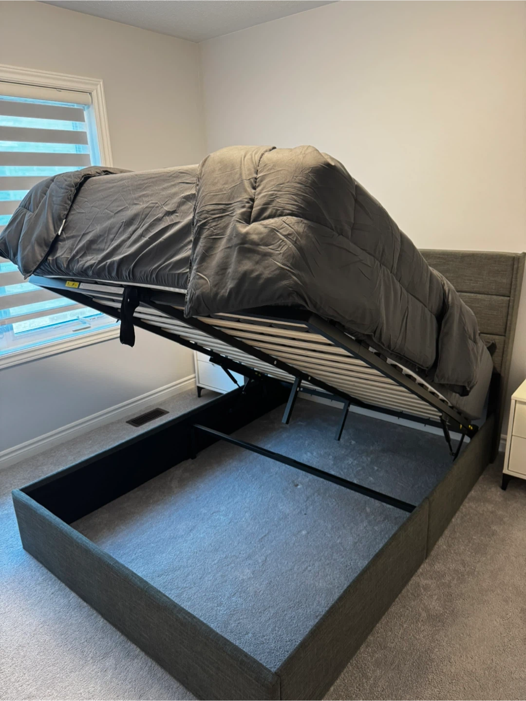 Dark Grey Upholstered Storage Bed Frame - photo 2