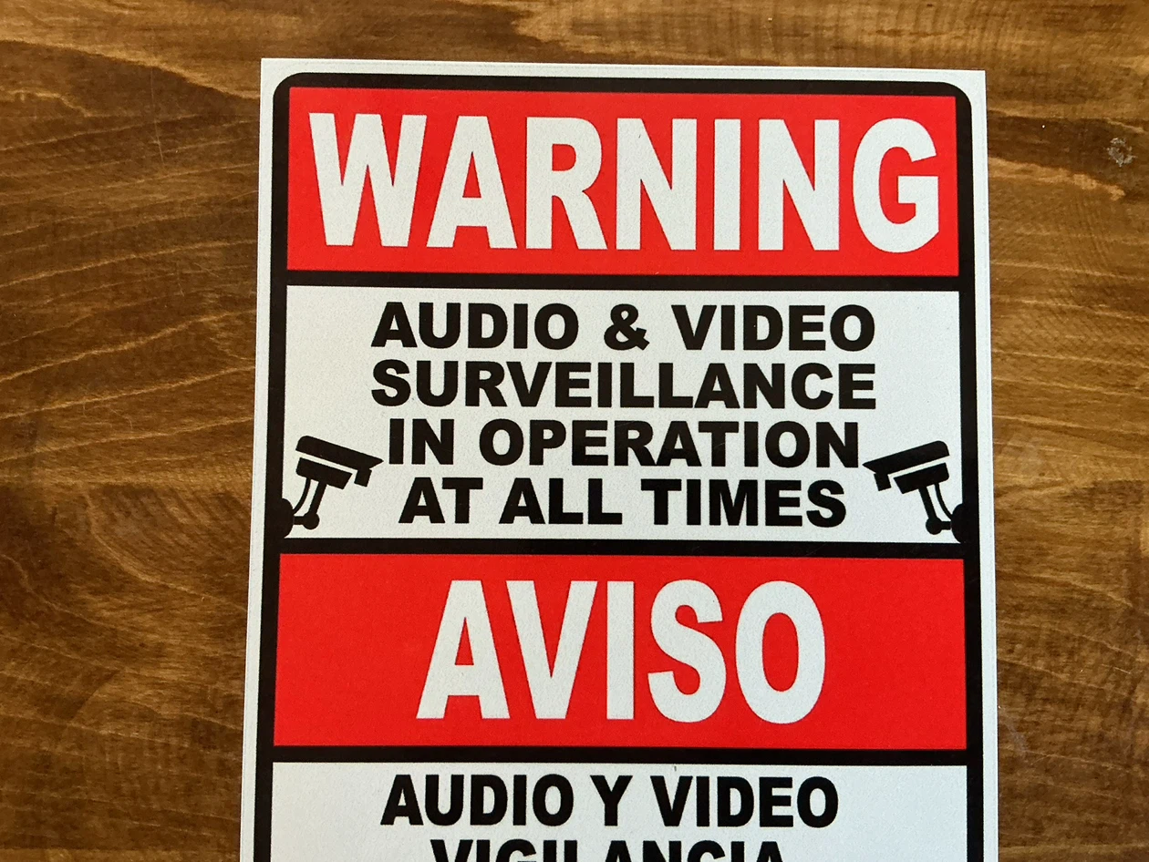 Bilingual Warning Audio & Video Surveillance Sign - photo 2