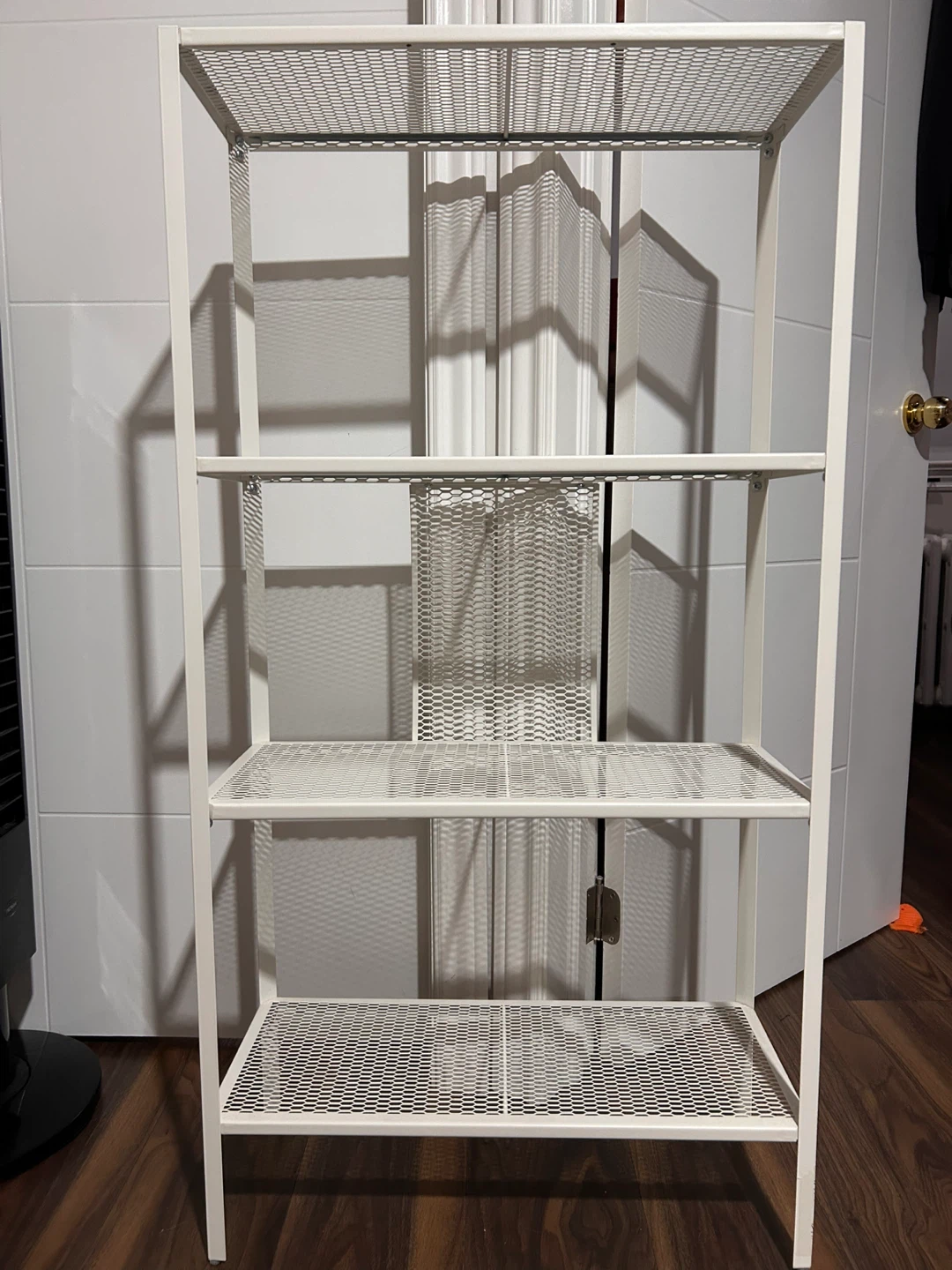 White 4-Tier Mesh Shelf Unit - photo 2