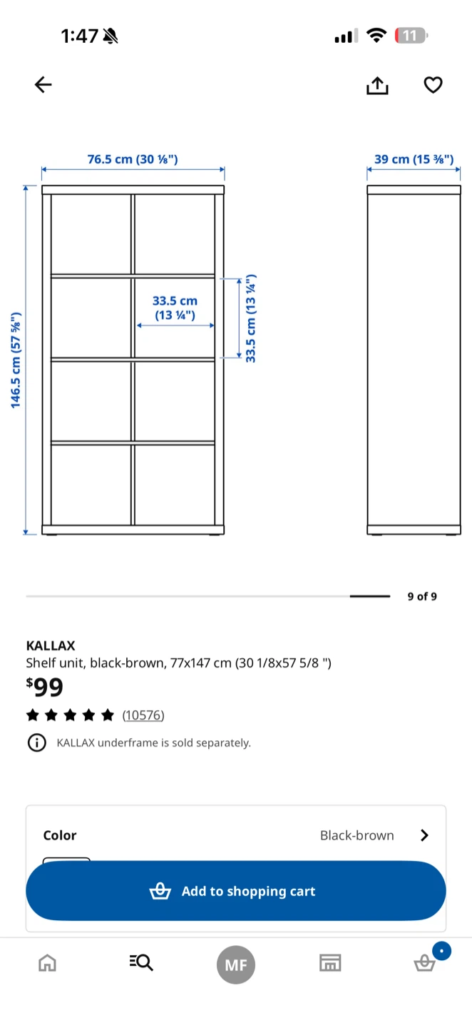 IKEA KALLAX Shelf Unit, Black-Brown - photo 5