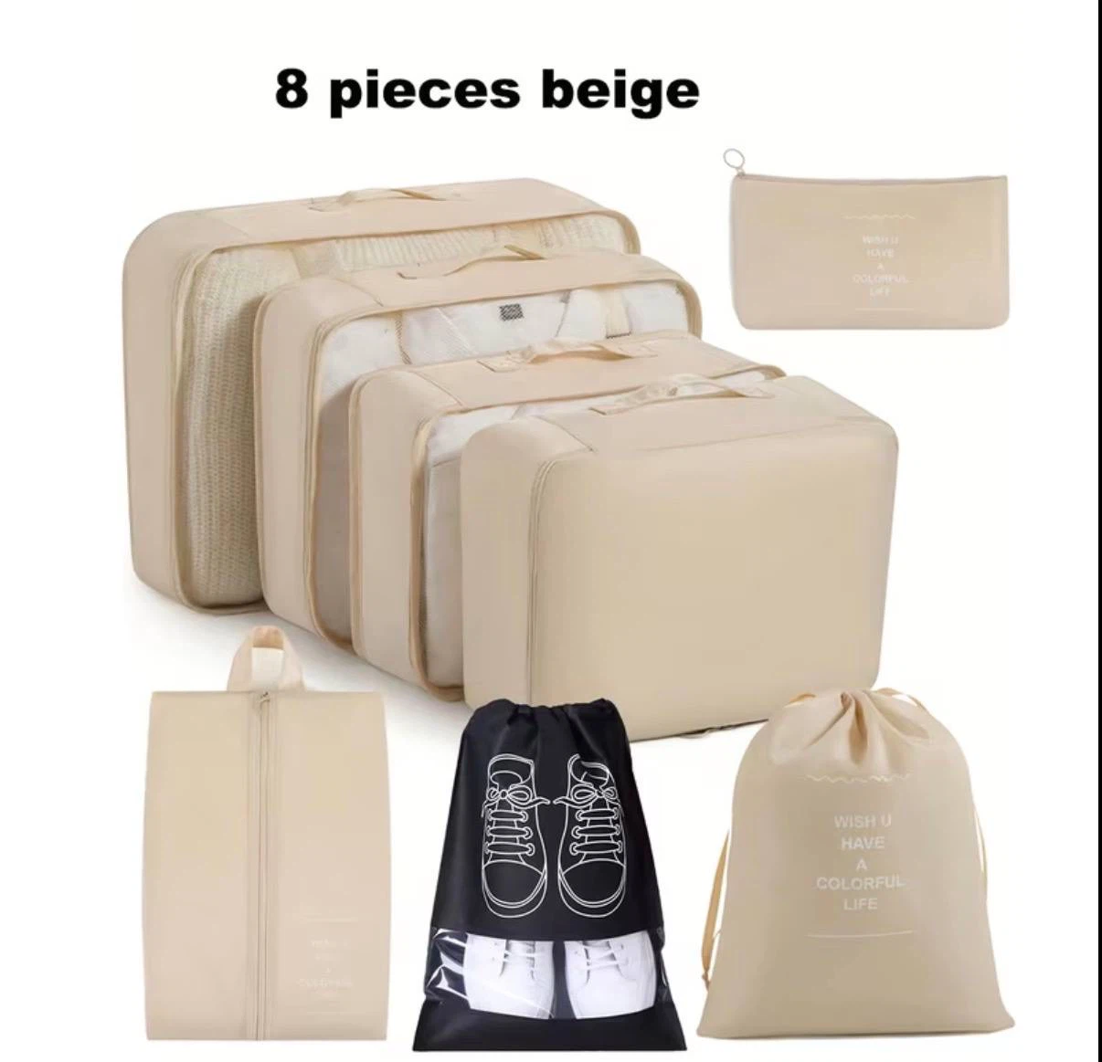 Travel Packing Cubes Set – 8 Pieces - photo 4