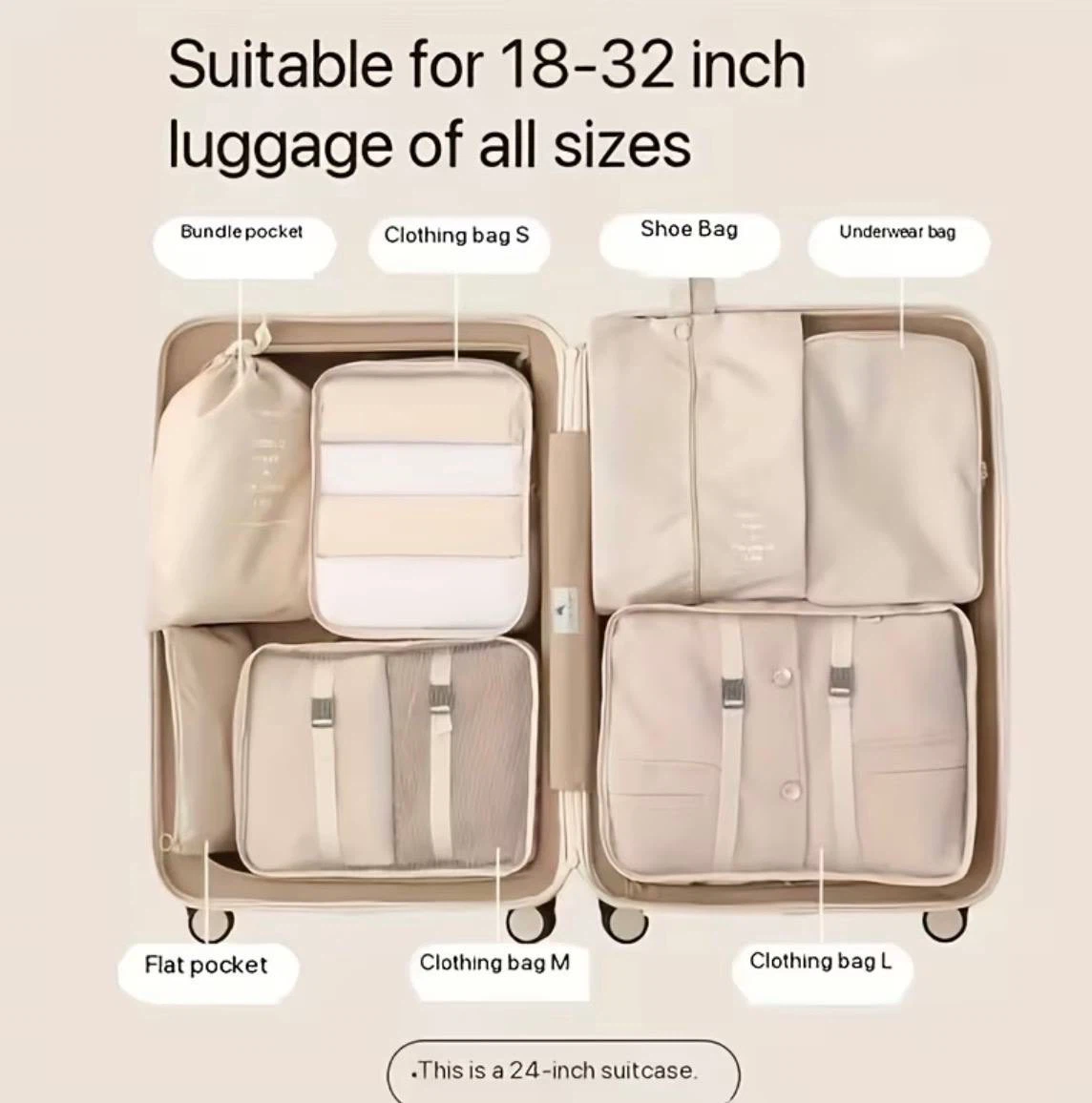 Travel Packing Cubes Set – 8 Pieces - photo 5