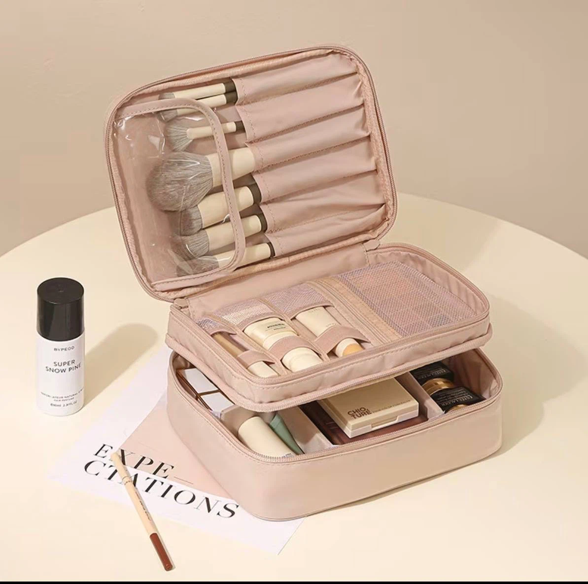 Travel Makeup Bag – Double Layer