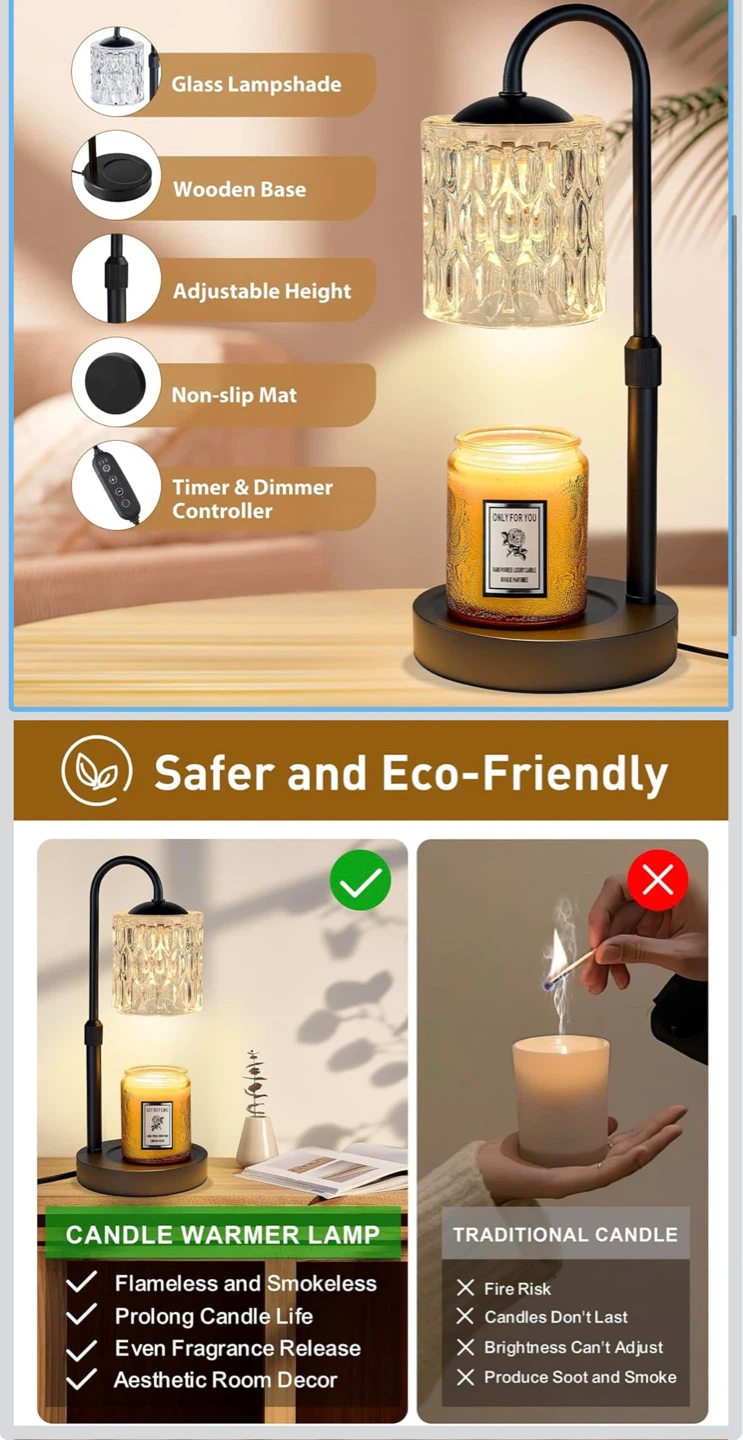 Brievar Dimmable Candle Warmer Lamp with Timer - photo 4