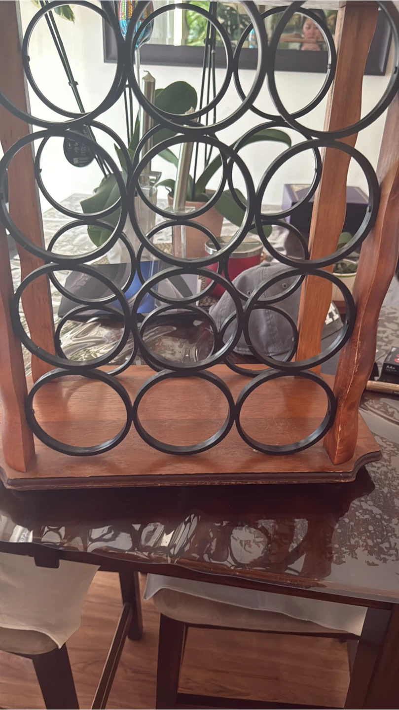 Wooden and Metal Wine Rack