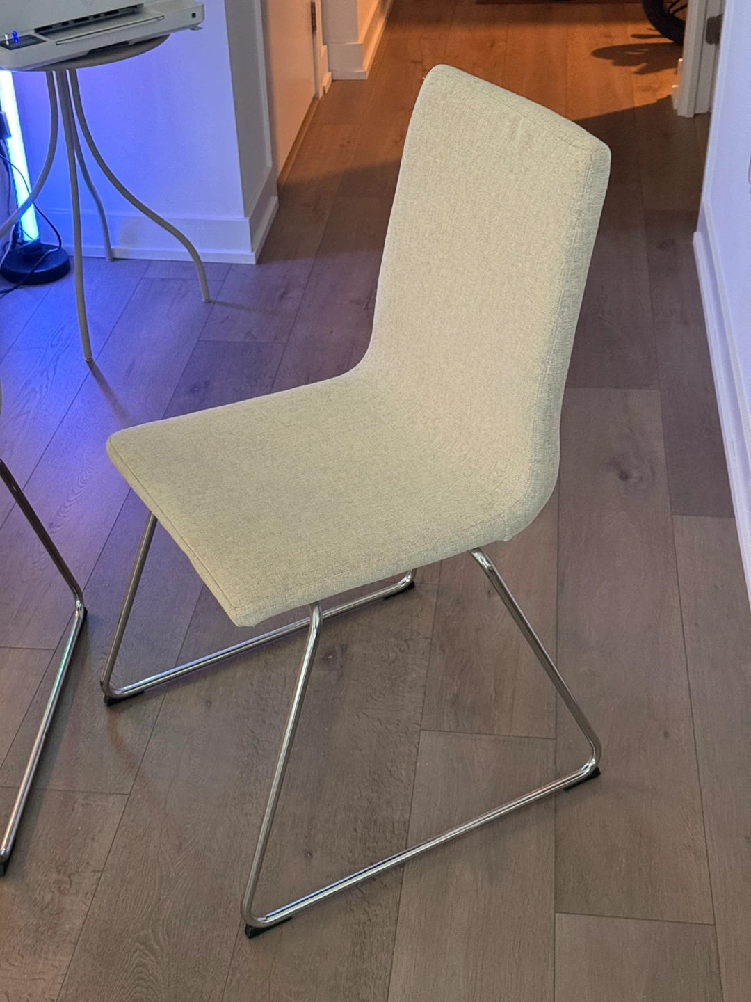Light Grey Upholstered Dining Chair