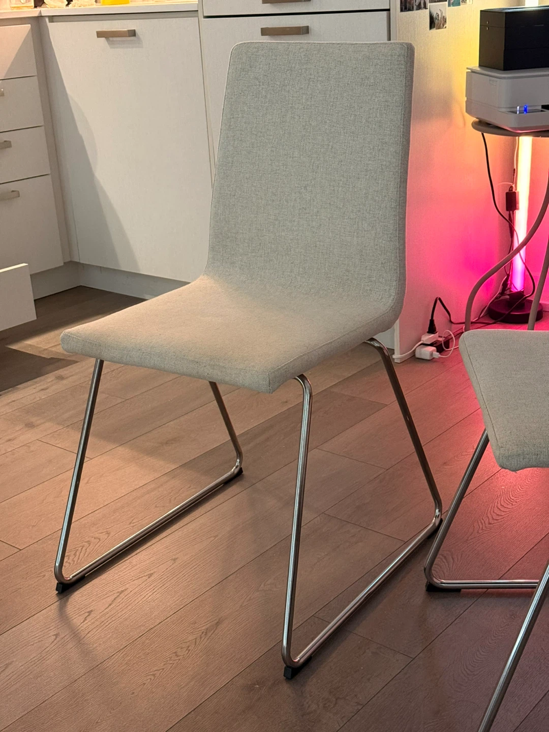 Light Grey Upholstered Dining Chair - photo 3