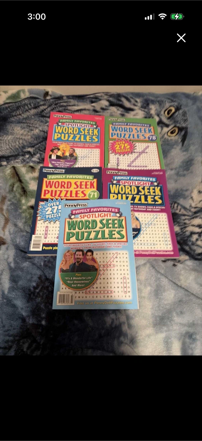 Penny Press Family Favorites Word Seek Puzzle Books (Lot of 5)