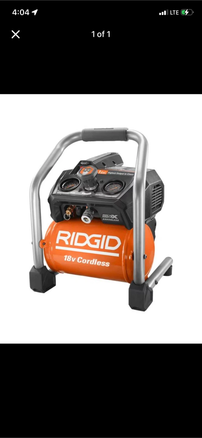 RIDGID 18v Cordless Air Compressor