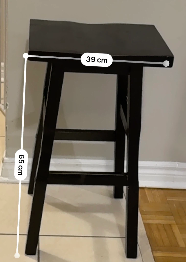 Two Black Wooden Bar Stools - photo 2