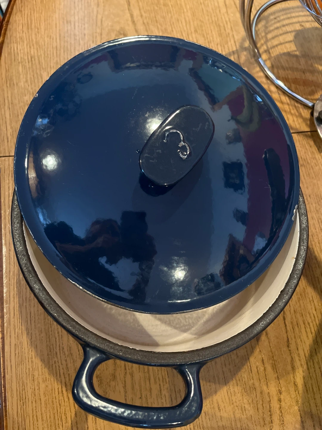 Blue Enameled Cast Iron Dutch Oven