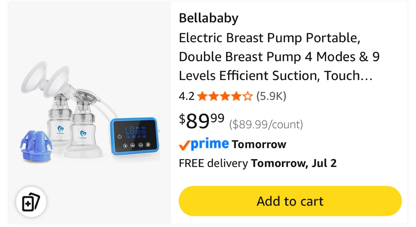 Bellababy Electric Breast Pump Portable